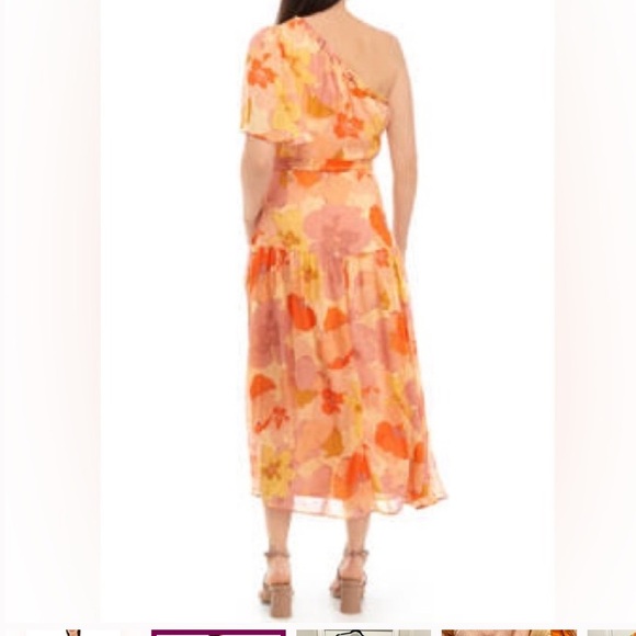 Taylor One Shoulder Floral MIDI Dress NEW - Picture 2 of 9